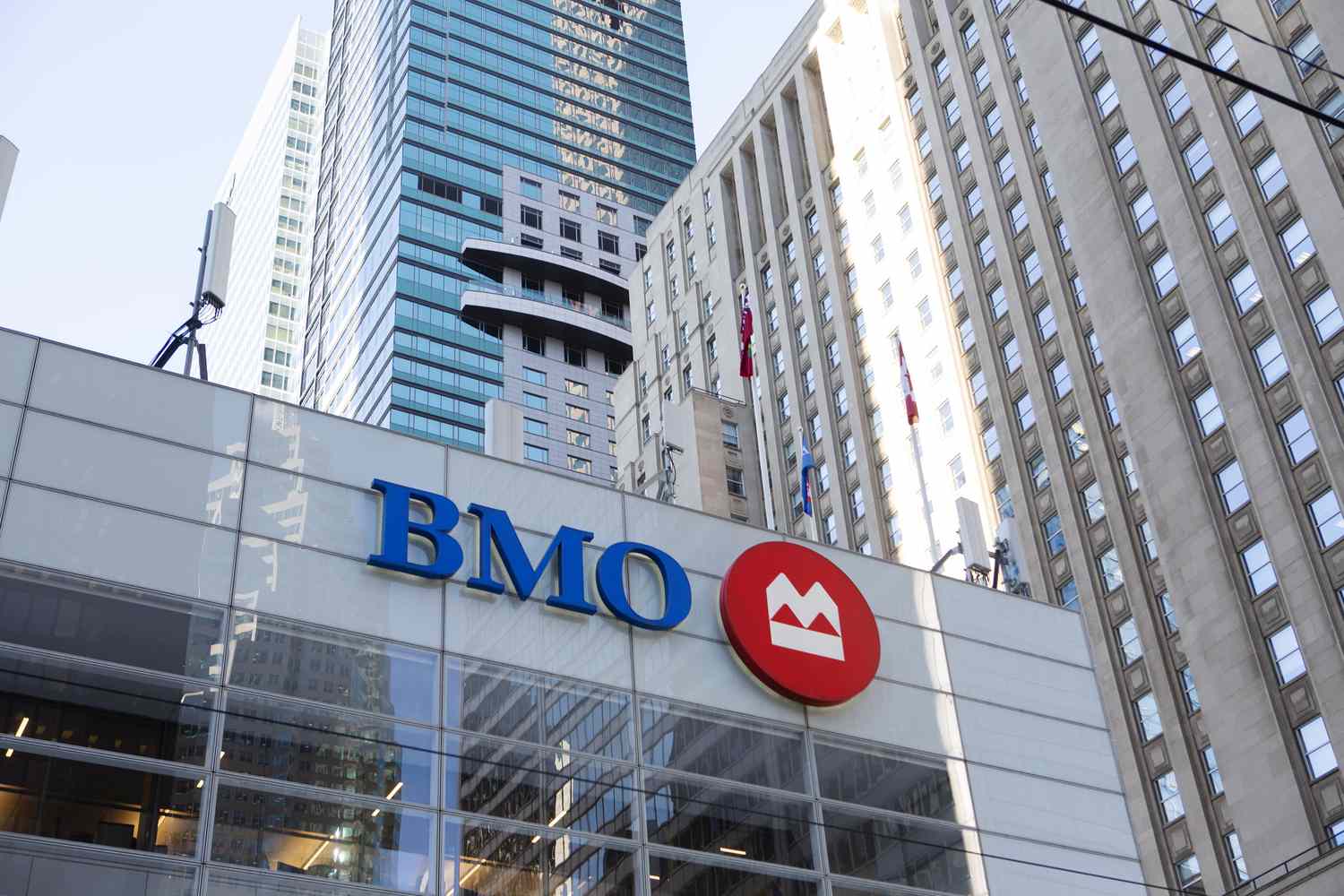 BMO signage on the bank's downtown office tower