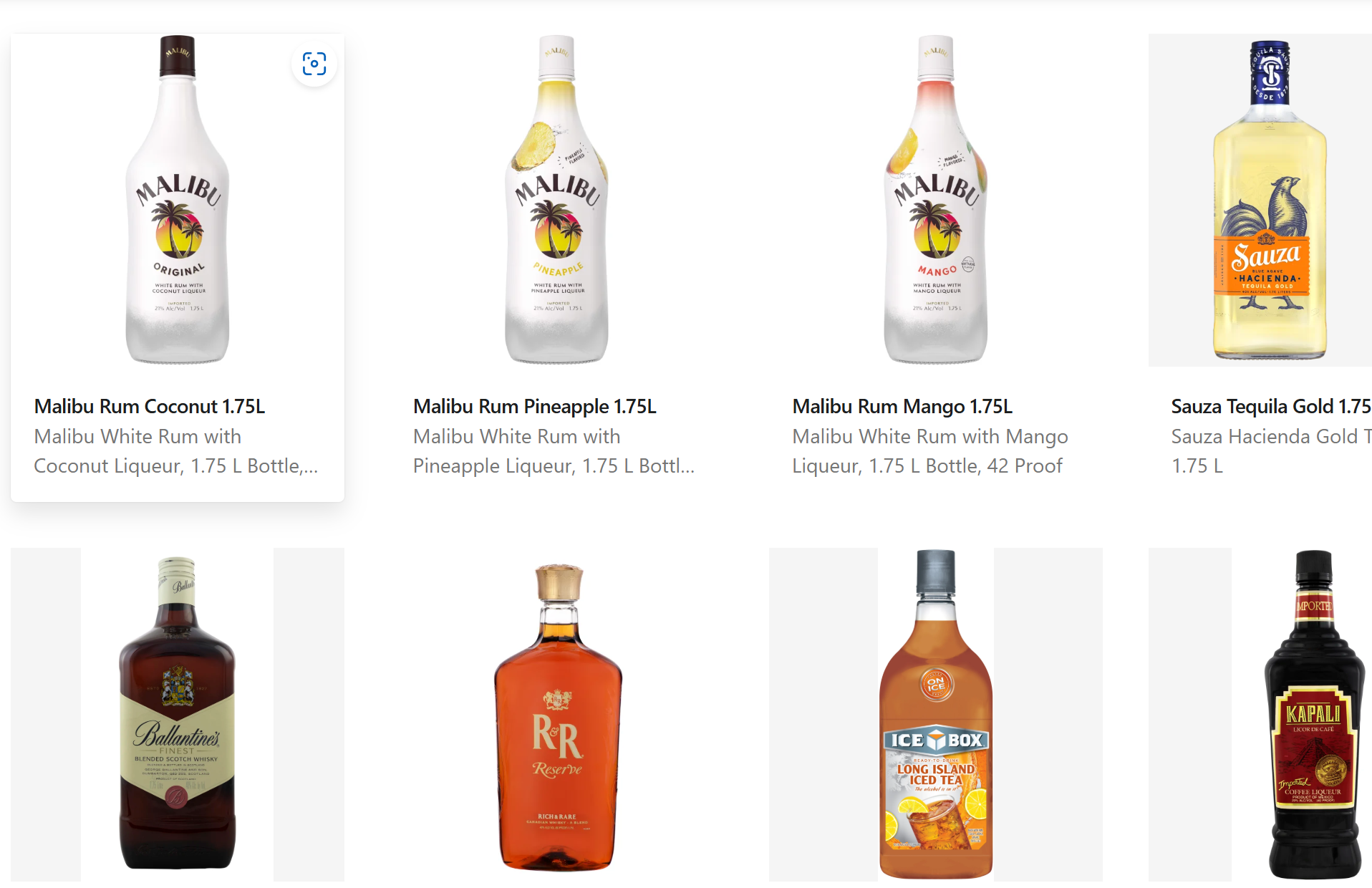 Beverage products from a national beverage distributor.