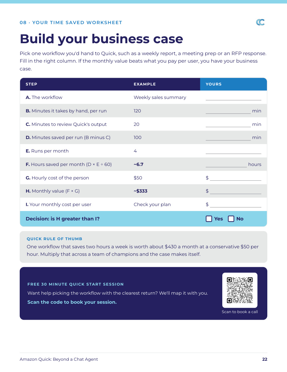 Your time saved worksheet